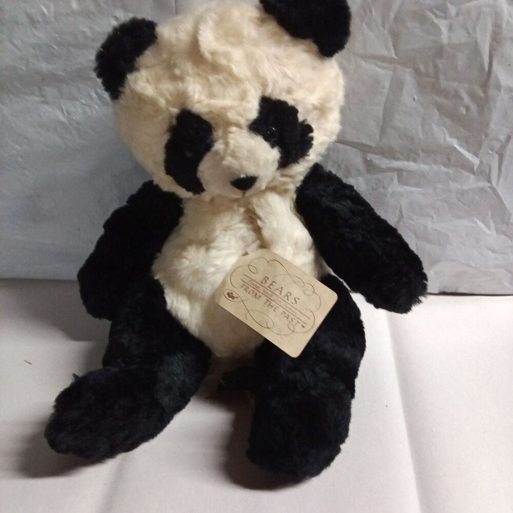Russ Berrie Pink Panda with Tag Bears From the Past Plush Stuffed Animal 10 Inch